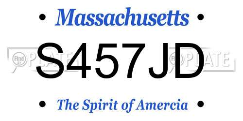 S457JD Massachusetts License Plate