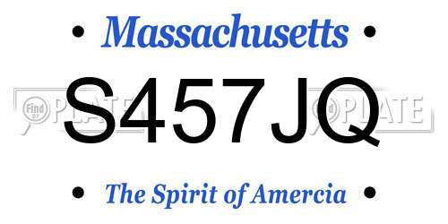 S457JQ Massachusetts License Plate