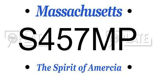 S457MP Massachusetts License Plate