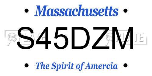 S45DZM Massachusetts License Plate