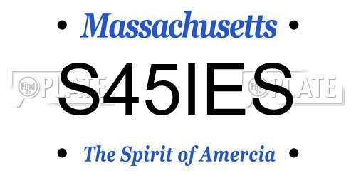 S45IES Massachusetts License Plate