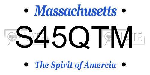 S45QTM Massachusetts License Plate