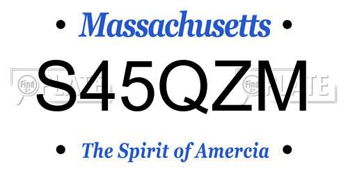 S45QZM Massachusetts License Plate