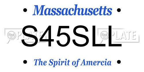 S45SLL Massachusetts License Plate
