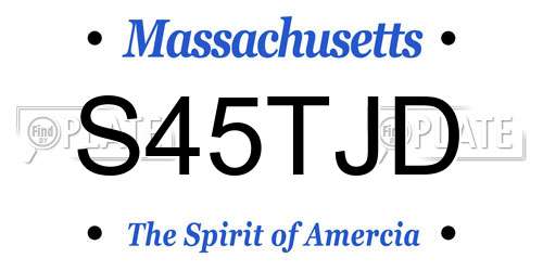 S45TJD Massachusetts License Plate