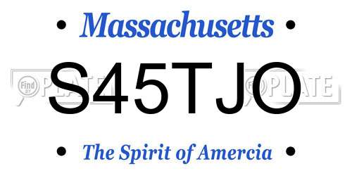 S45TJO Massachusetts License Plate