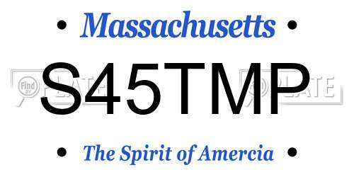 S45TMP Massachusetts License Plate