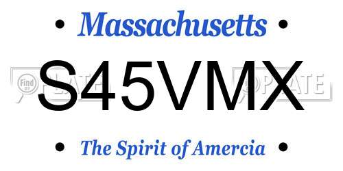 S45VMX Massachusetts License Plate