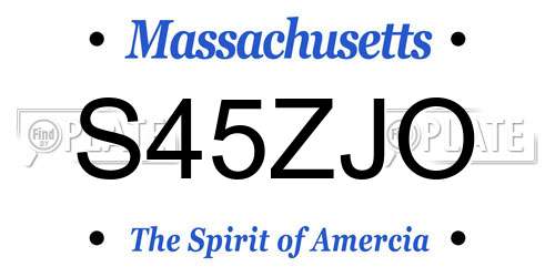 S45ZJO Massachusetts License Plate