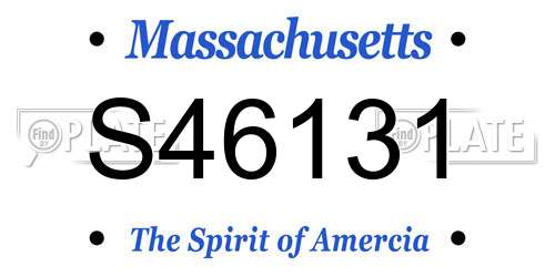 S46131 Massachusetts License Plate