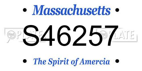 S46257 Massachusetts License Plate