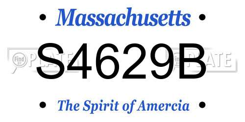 S4629B Massachusetts License Plate