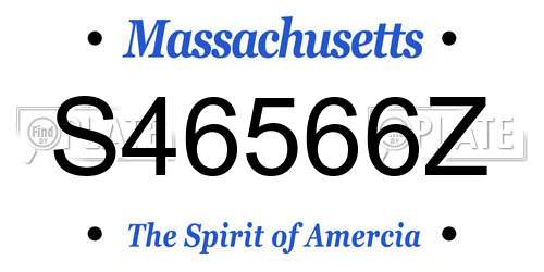 S46566Z Massachusetts License Plate