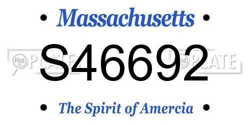 S46692 Massachusetts License Plate