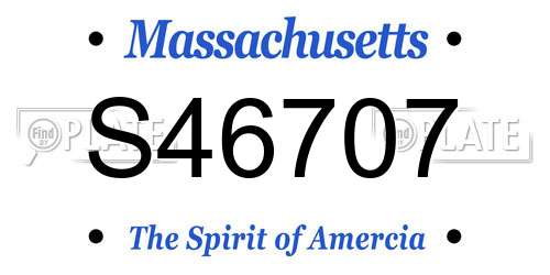 S46707 Massachusetts License Plate