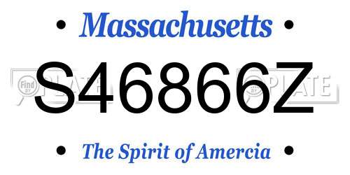S46866Z Massachusetts License Plate