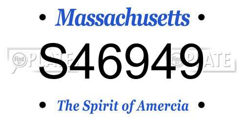 S46949 Massachusetts License Plate