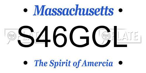S46GCL Massachusetts License Plate