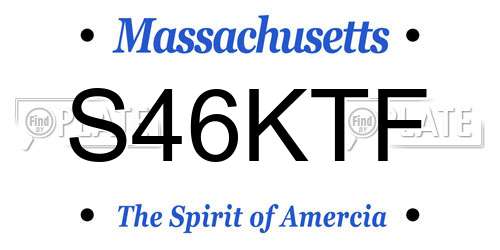 S46KTF Massachusetts License Plate