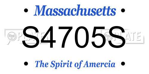 S4705S Massachusetts License Plate