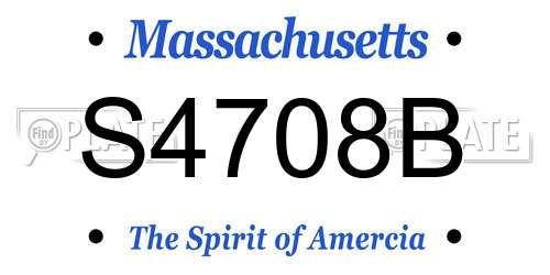 S4708B Massachusetts License Plate