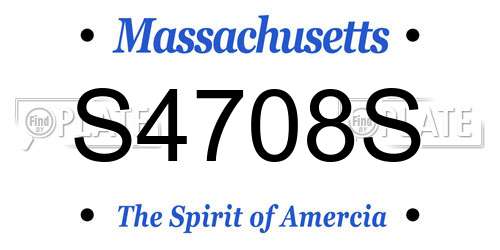 S4708S Massachusetts License Plate