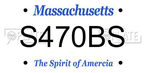 S470BS Massachusetts License Plate