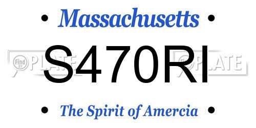 S470RI Massachusetts License Plate