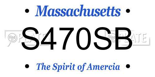 S470SB Massachusetts License Plate