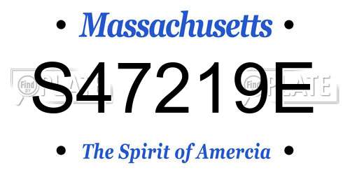 S47219E Massachusetts License Plate