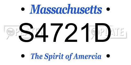 S4721D Massachusetts License Plate