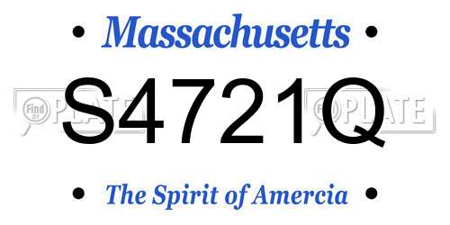 S4721Q Massachusetts License Plate