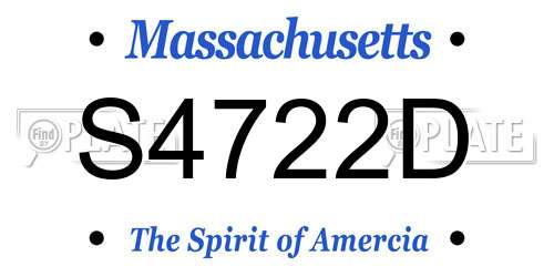 S4722D Massachusetts License Plate