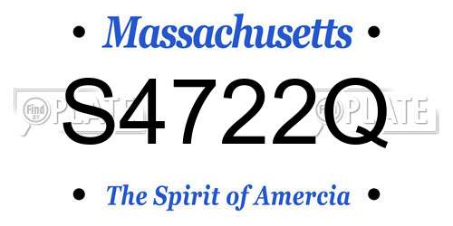 S4722Q Massachusetts License Plate