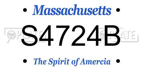 S4724B Massachusetts License Plate