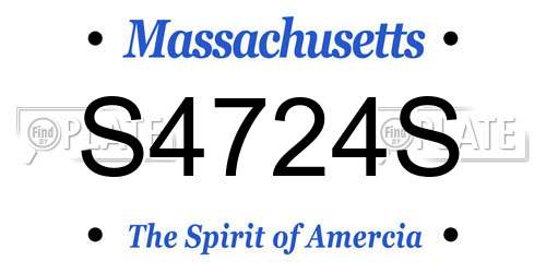 S4724S Massachusetts License Plate