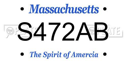S472AB Massachusetts License Plate