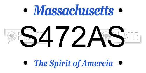 S472AS Massachusetts License Plate