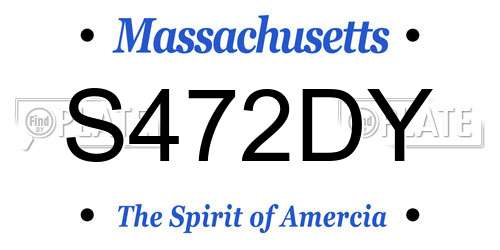 S472DY Massachusetts License Plate