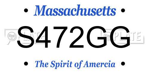S472GG Massachusetts License Plate