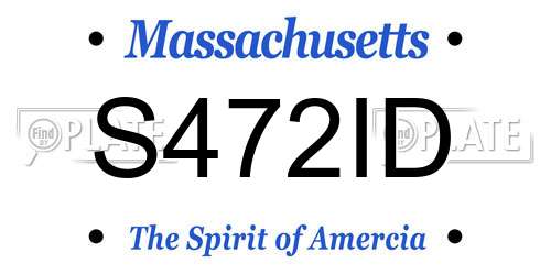 S472ID Massachusetts License Plate