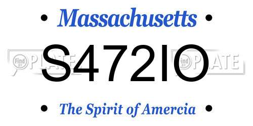 S472IO Massachusetts License Plate