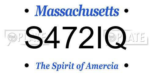 S472IQ Massachusetts License Plate