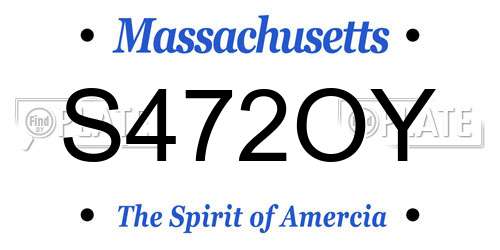 S472OY Massachusetts License Plate