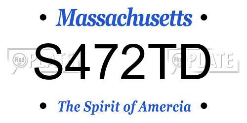 S472TD Massachusetts License Plate