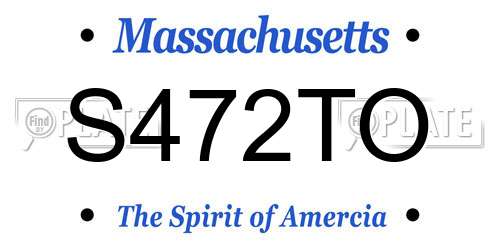 S472TO Massachusetts License Plate