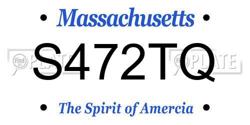 S472TQ Massachusetts License Plate