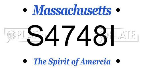 S4748I Massachusetts License Plate