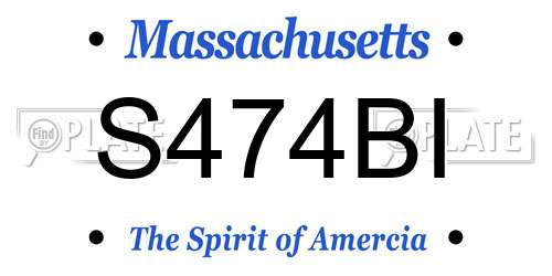 S474BI Massachusetts License Plate