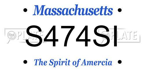 S474SI Massachusetts License Plate